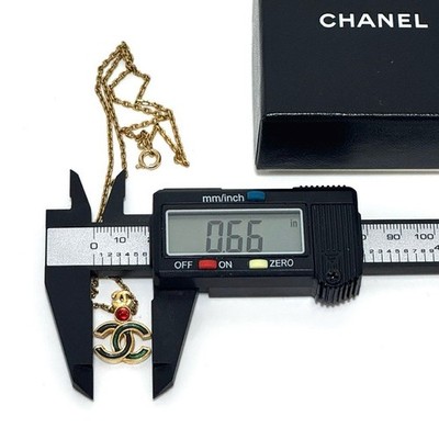 CHANEL 316 DEPOSE COCO Mark CC Logo Necklace Colored Stone Gold