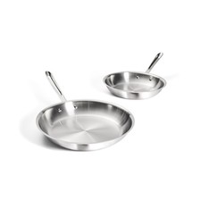 Stainless Steel Fry Pan Set 10 & 12 Inch, Durable Cookware, Made in USA