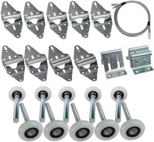 👍Premium Garage Door Roller/Hinge/Top Bracket/Wire Rope Kit for 7' Height Doors