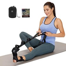 Foot and Calf Stretcher-Stretching Strap For Plantar Fasciitis , Heel Black