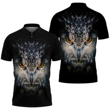 Printed Polo Shirt Summer Unisex Casual Lapel Button Short Sleeve