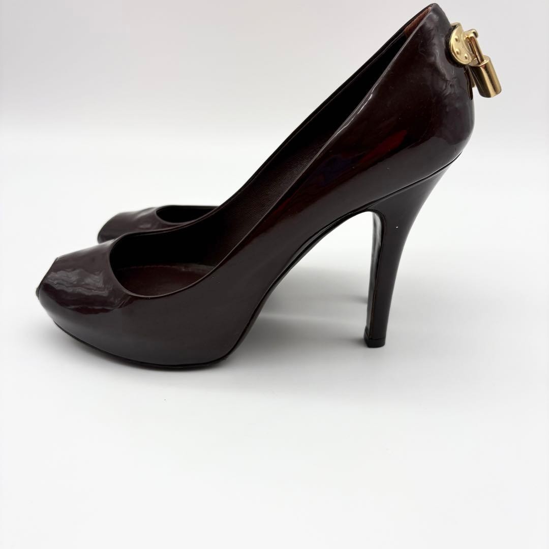 LOUIS VUITTON Pumps Heel Leather Dark Brown EU 35.5 135340K Authentic thumbnail 11