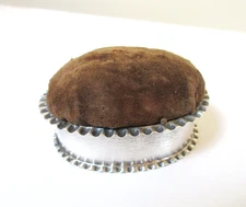 Antique Pin Cushion Silver Piecrust Edges Adie & Lovekin