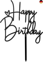 Koboko Schwarz Happy Birthday Tortendeko, Tortendeko Geburtstag, Happy Birthday