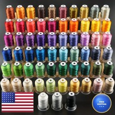 brothread 63 Colors Polyester Embroidery Thread Kit 500M for Brother Babylock