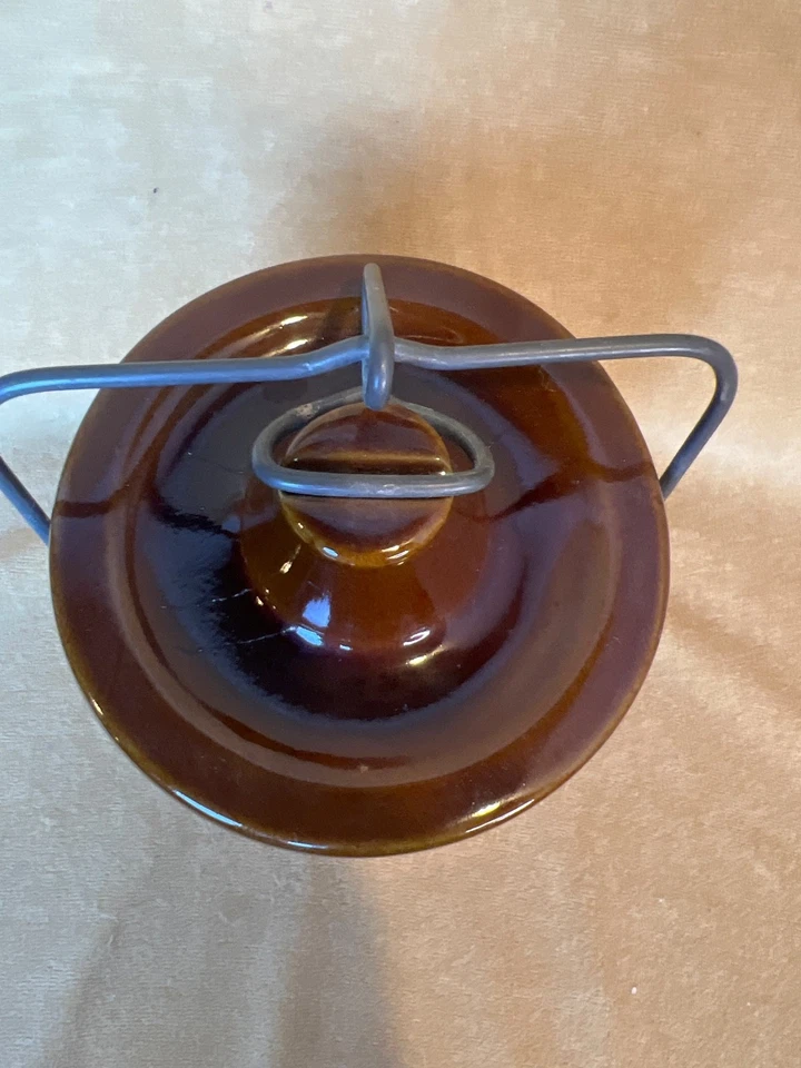 Tarro de vasija de iniciación de masa madre de gres cierre de fianza de alambre de gres ¡EXCELENTE! Foto 2 de 4