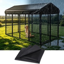 8x4ft Outdoor Dog Kennel Cover Replacement 600D Waterproof Heavy Duty Drawstring
