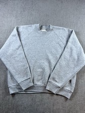 Vintage Fruit Of The Loom Sweatshirt Women  s L Gray Blank Long Sleeve 1990  s
