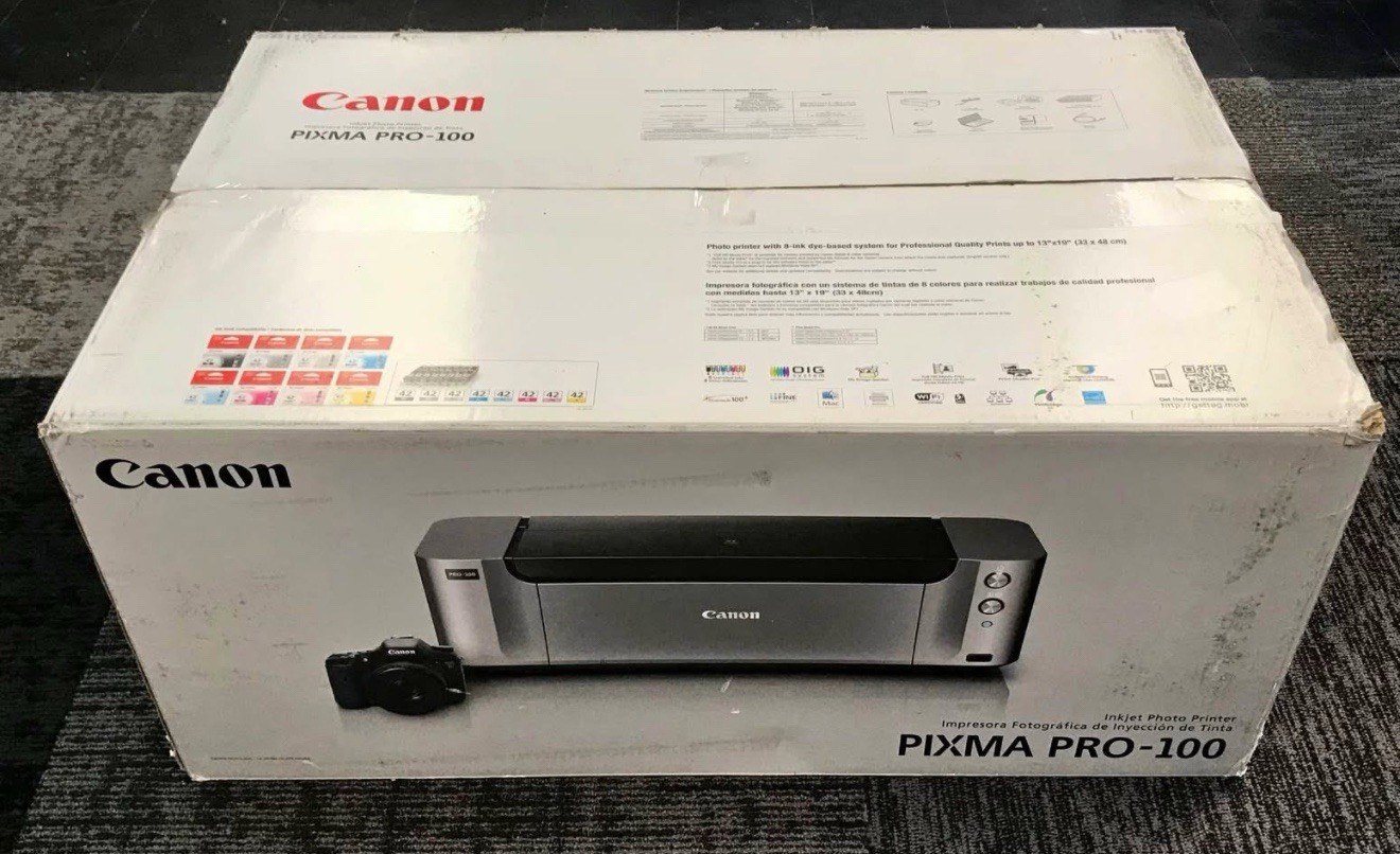 Canon PIXMA PRO-100 Inkjet Color Photo Printer New In Box SEALED
