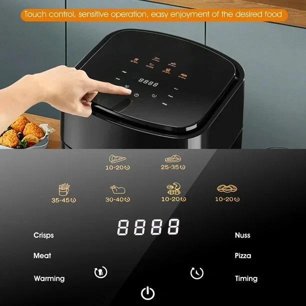 Air Fryer│Oyajia│15 L│Touch Screen│Glass Basket│Black - Image 2 of 4
