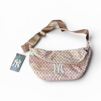 New York Yankees NY Monogram Crossbody/Waist Bag Beige Brown MLB Baseball