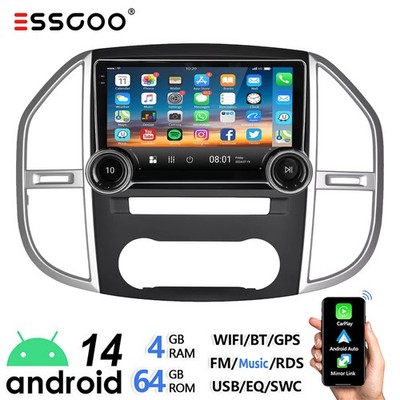 Android 14 4+64GB Carplay Autoradio GPS Navi Für Mercedes Benz Vito W447 2014-20