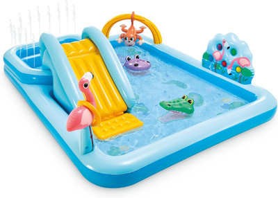 96'' X 78'' X 28'' Inflatable Jungle Adventure Play Center Spray Kiddie Pool - Back