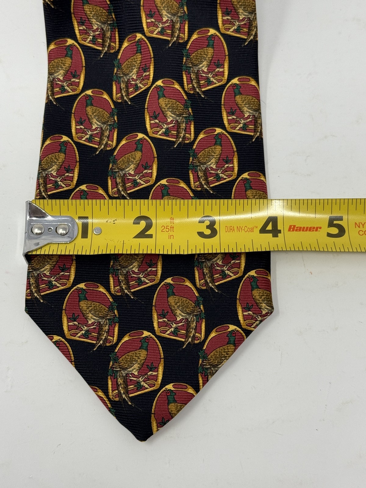 Robert Talbott Black Silk Pheasant Patterned Men'… - image 2