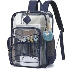 Clear Backpack for School Girls Women, Boys Heavy Duty PVC Transparent Backpa...
