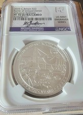 2025 Britain S£2 Battle Of Independence AR Pf70 UC Sign By Michael Gaudioso # 27