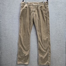 Levi's 514 Men Jeans 34X32 Khaki Straight Fit Corduroy 32" Inseam