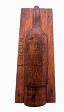 19th C antique liquor bottle carved wood form foundry pattern ,FOLK ART,MOLD
