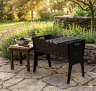 Metal Flat Top Grill, Collapsible 2-Tier Portable BBQ Grill 10 Skewers 3mm 10