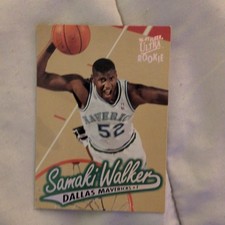 Fleer Ultra 1996-97 Samaki Walker #28 Dallas Mavericks Rookie Basketball Card. rookie card picture