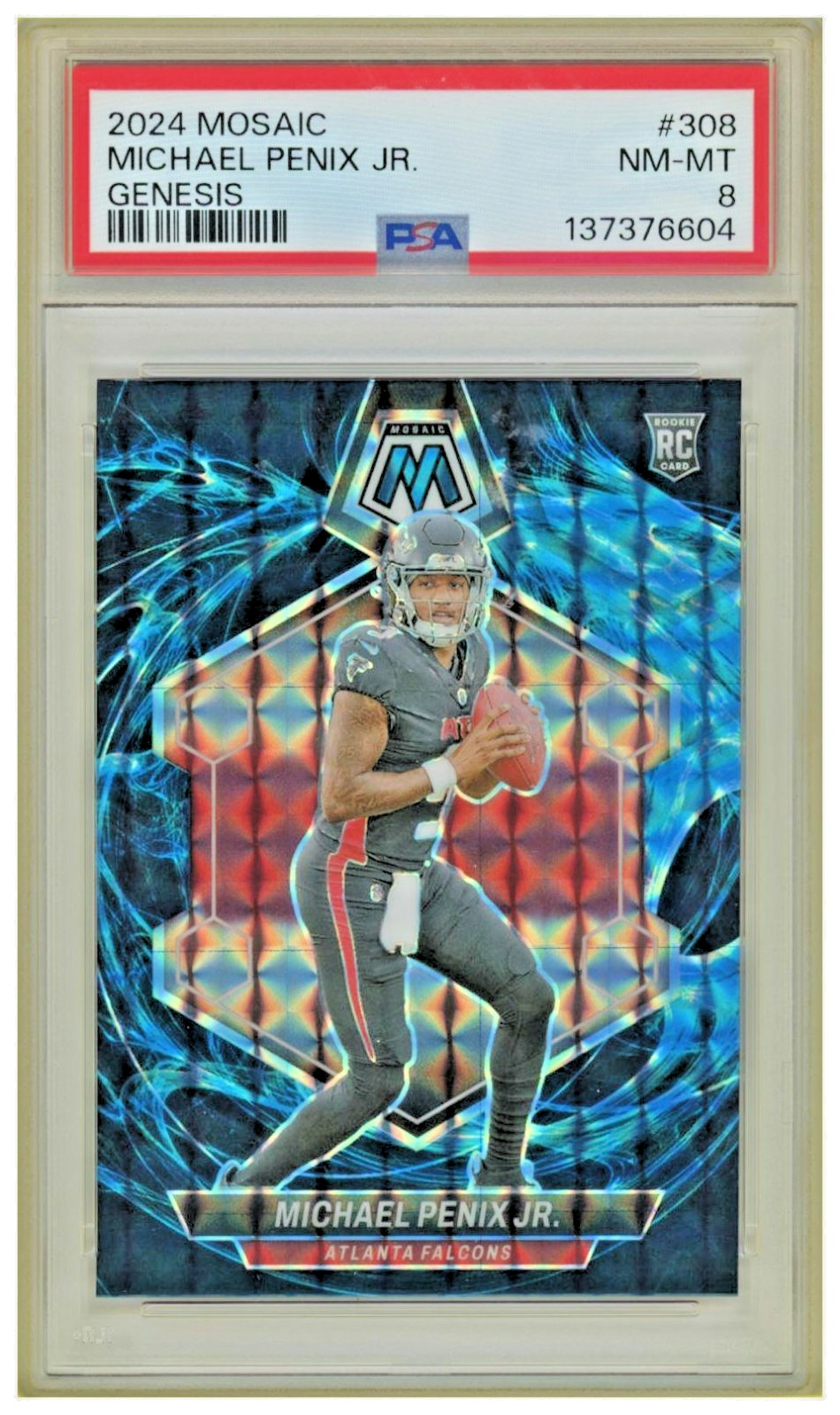 2024 Panini Mosaic Michael Penix Jr. Genesis #308 PSA 8 RC Atlanta Falcons