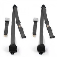 Amc Amx 1967-74 Airplane 3pt Charcoal Retract Bucket Seat Belt Kit-2 Belts