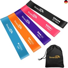 Fitnessbänder [5er Set] Terrabänder mit 5 Stufen Naturlatex Elastic Resistance B