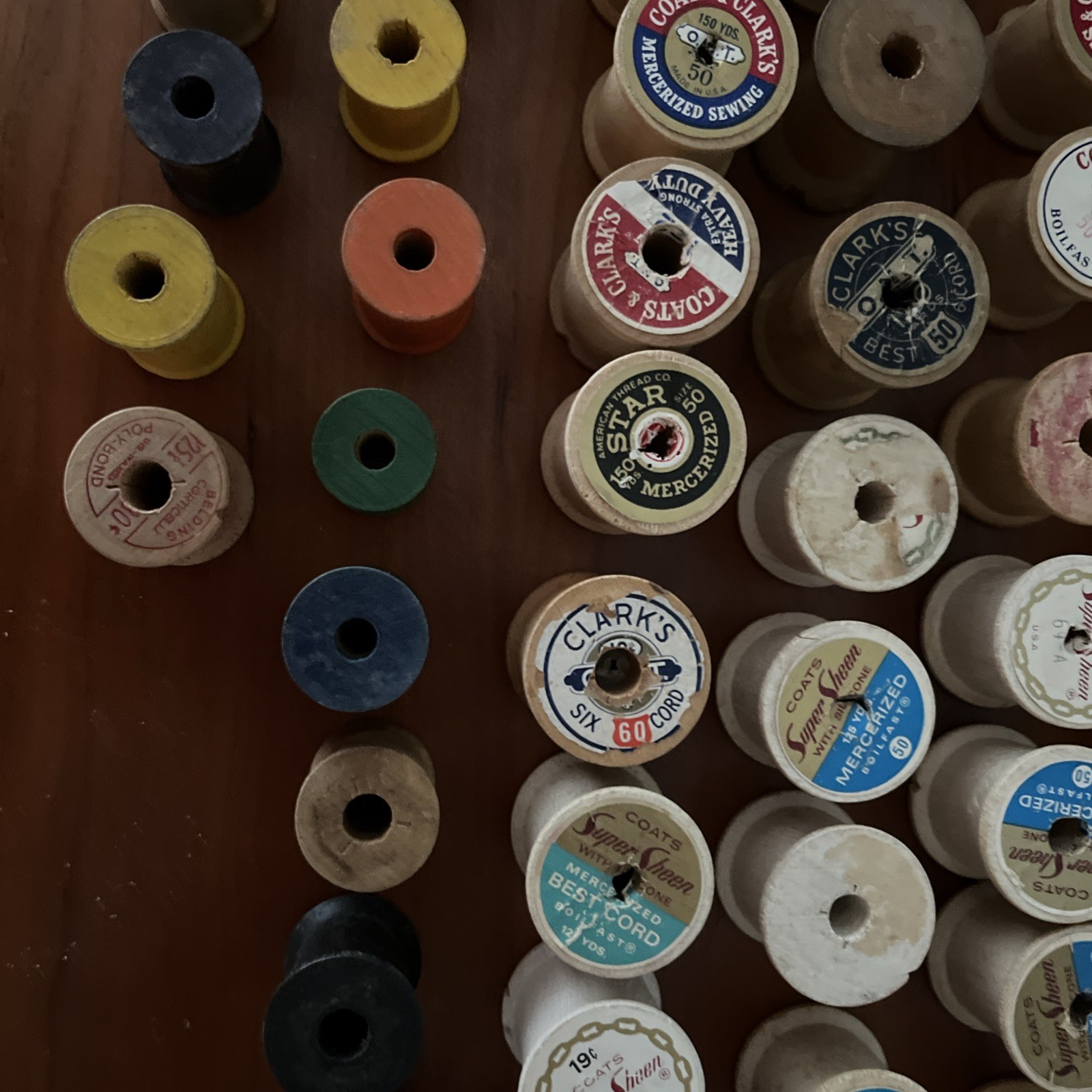 Lot 84  Vintage J&P Coats & Clark Star  Talon Sewing Thread Empty Wooden Spools