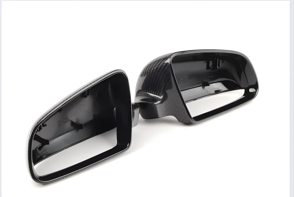 Real Carbon Fibre side Mirror Covers Cap For Audi A4 S4 B6 B7 L+R 2002-2007 Foto 4 de 4