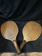Vintage Pair of Wooden Official Paddle Tennis Racquets. Tournament Model 16 Inch