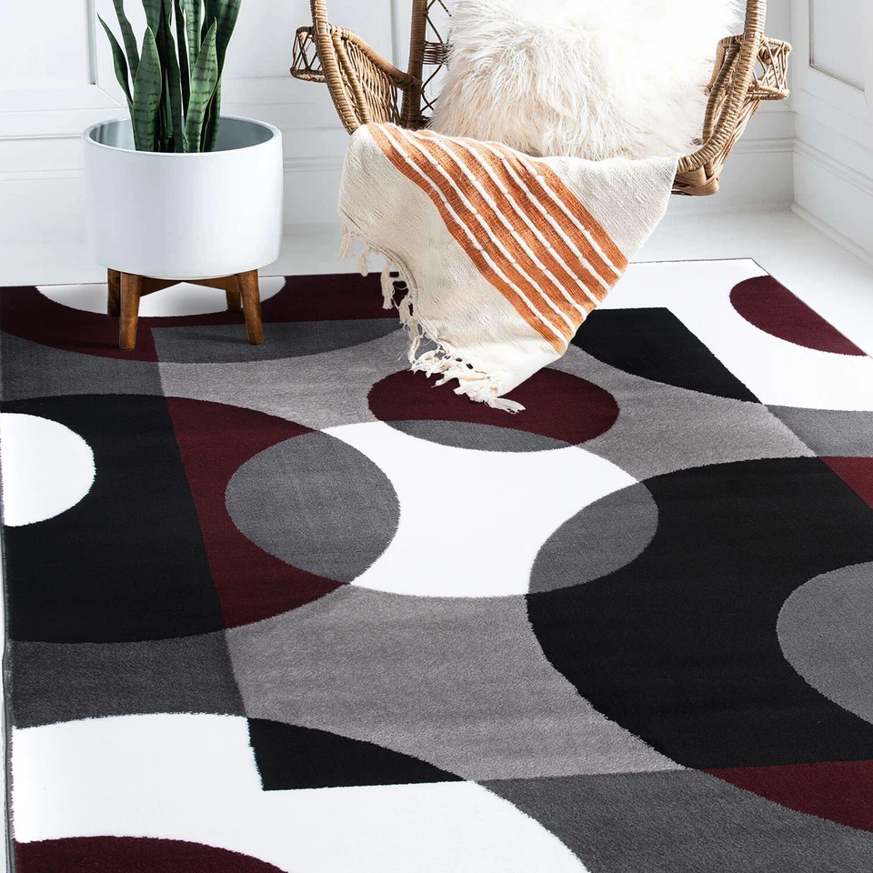 Rugshop Area Rugs Modern Circles Carpet Rugs for Living Room Rug Store New Sale - Image 4 of 4