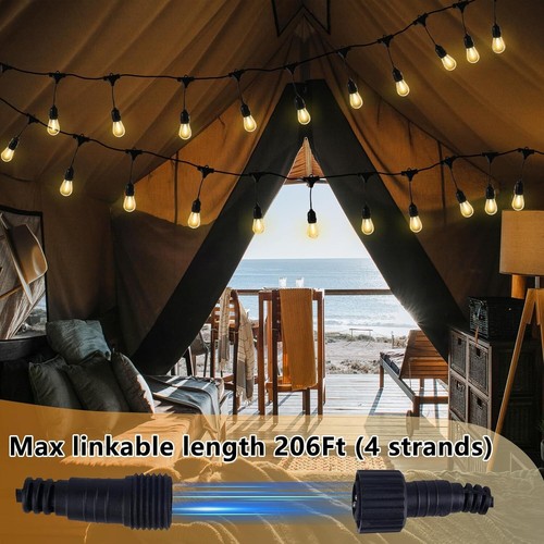 Elegant 26FT LED Outdoor String Lights with 8 Vintage Edison Bulbs, Waterproof - Picture 5 of 9
