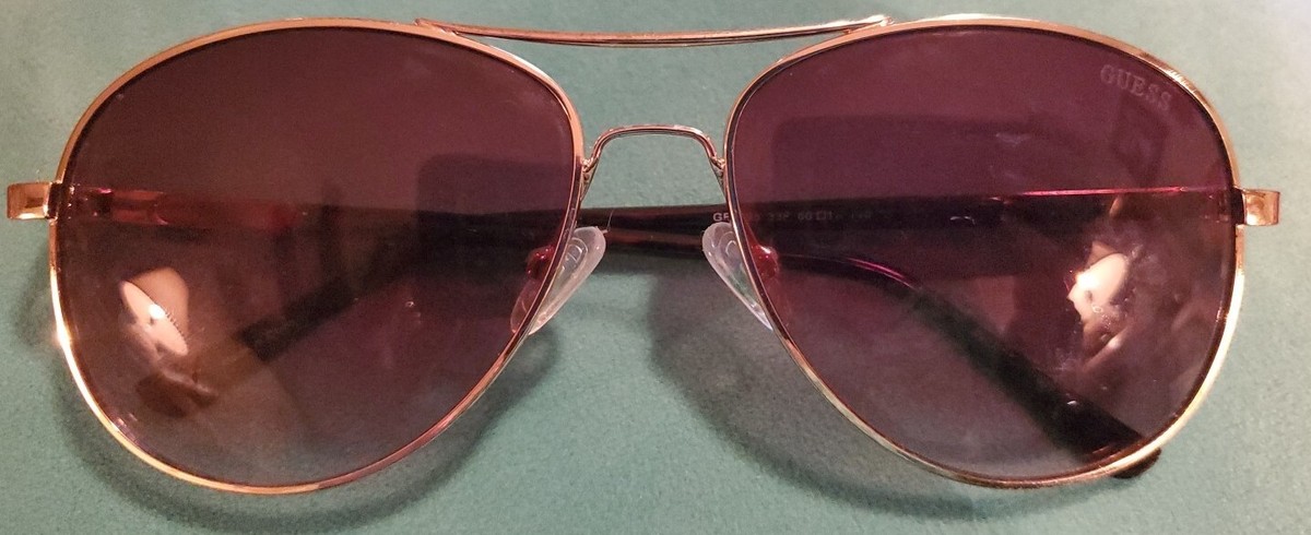 GUESS GF0295 Rose Gold/brown Women's Aviator Sunglasses♡♡ | eBay