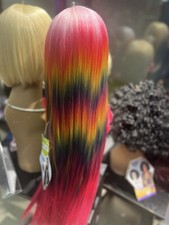 Pink wigs. Rainbow Wigs.