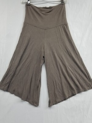 Urim Pants Stretch Rayon Spandex Cropped Size Small  Brown Made in USA 