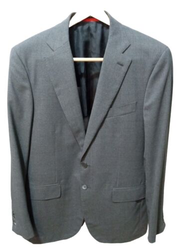 Isaia Napoli "Sanita" Men's Gray Blazer 100% Wool Working Cuffs Italy Made 42L - Afbeelding 1 van 17