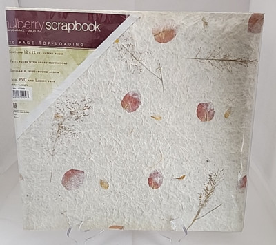 New 12x12 Mulberry Scrapbook Leaf Theme Top Load Memory Album Ivory 20 Pages
