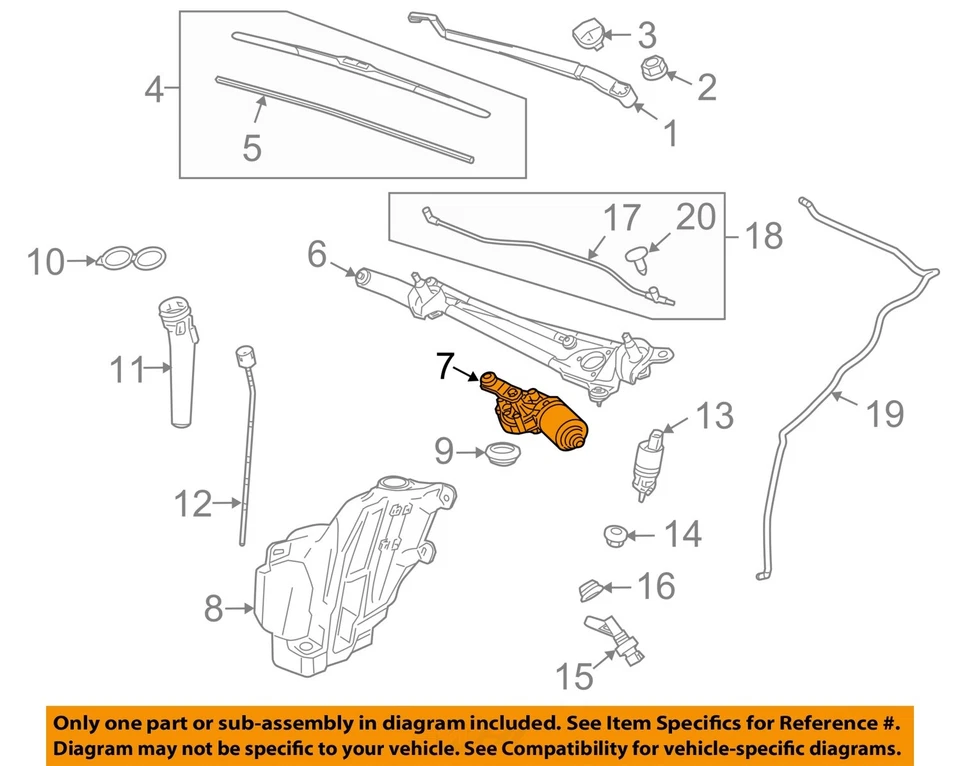 Б/у мотор стеклоочистителя ветрового стекла подходит: 2015 Buick Regal класса A - Изображение 3 из 4