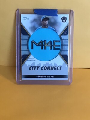 2023 Topps Series 1 Christian Yelich City Connect Cap Patch Relic #CC-CY Brewers