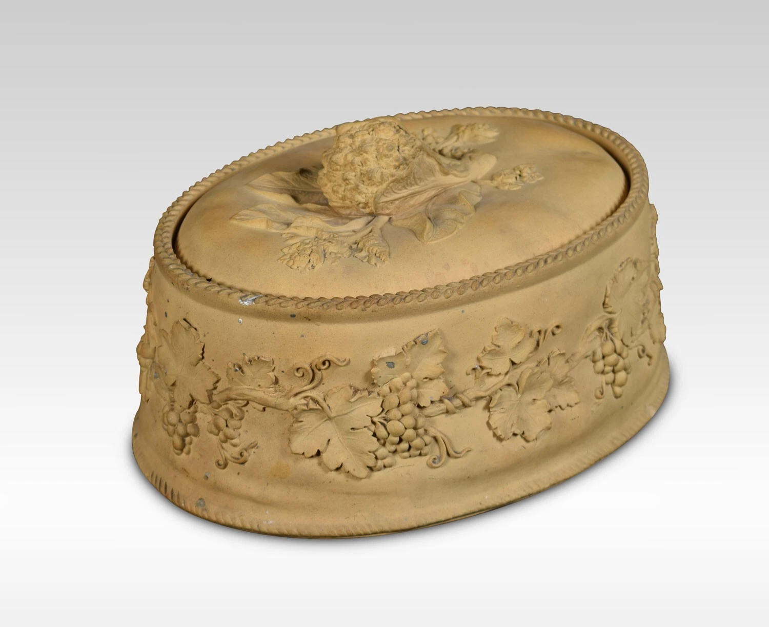 Wedgwood Caneware Game Pie Dish and Cover, Oval-shaped game pie dish
