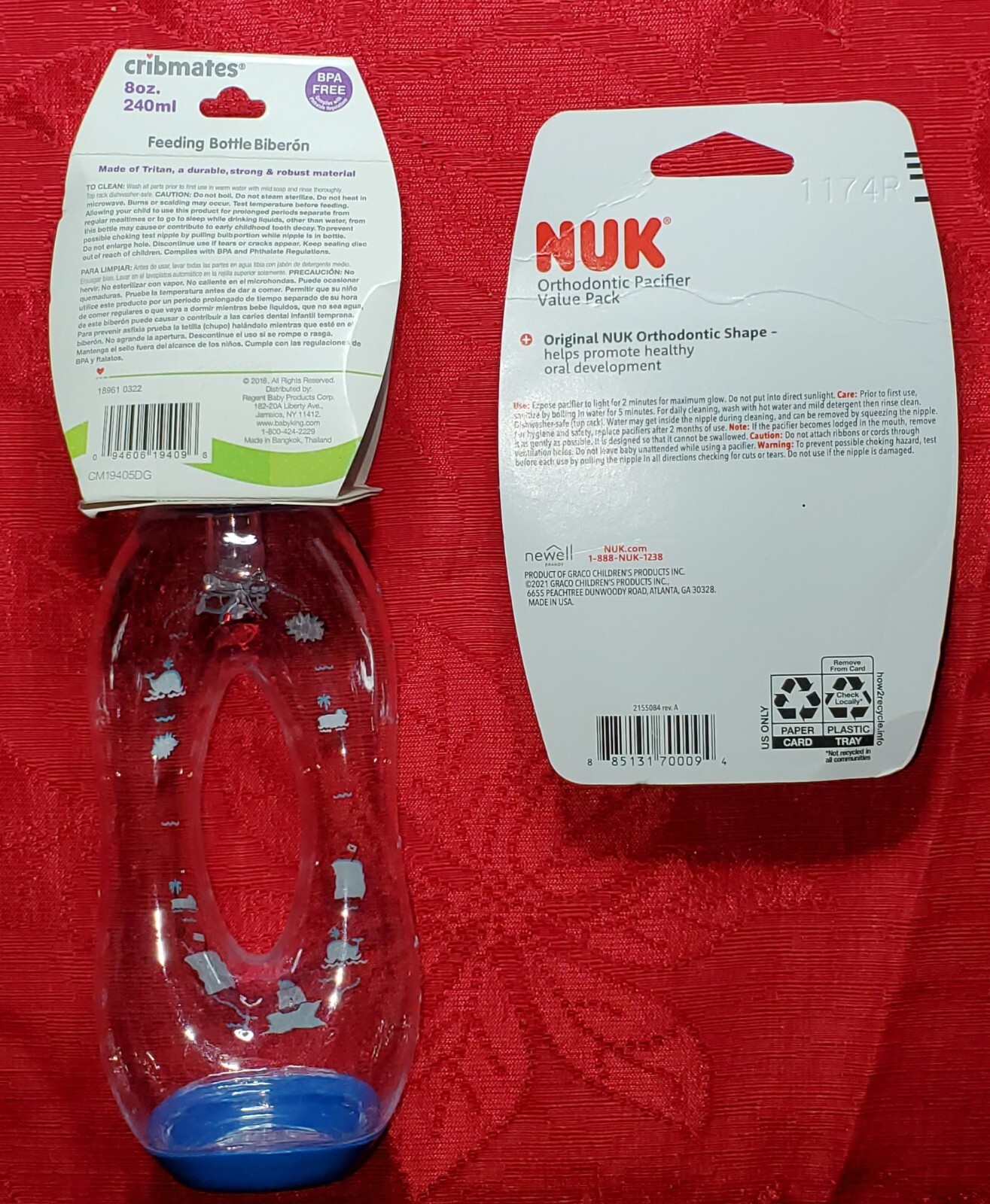 Nuk Pacifier & Cribmates Feeding Bottle Easy Hold Blue Pirates Themed