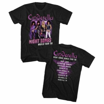 Cinderella Rock Band Concert Cotton Black S-4XL Unisex Tee Shirt