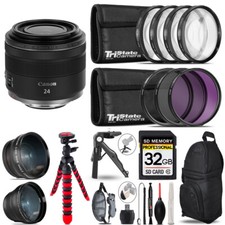 Canon RF 24mm Macro IS STM Lens - 3 Lens Kit Tripod Backpack - 32GB Kit