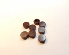 LEGO Lot of 8 Dark Brown Round 1x1 Smooth Tiles Plates A7