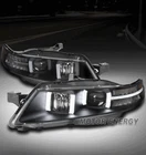 FOR 04-08 ACURA TL LED DRL TUBE PROJECTOR HEADLIGHTS HEADLAMPS BLACK LEFT+RIGHT