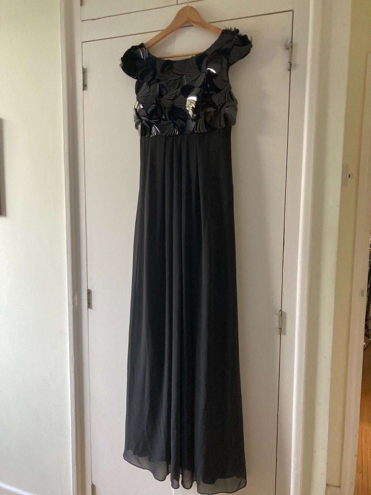 Stunning Black Floor Length TED BAKER Evening Dress BNWT Size 1 (8/10)