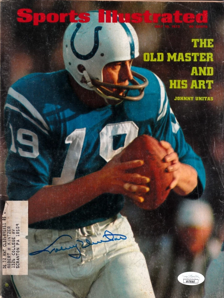 Johnny Unitas autographed signed Colts 1972 Sports Illustrated cover framed JSA - Image 2 of 2