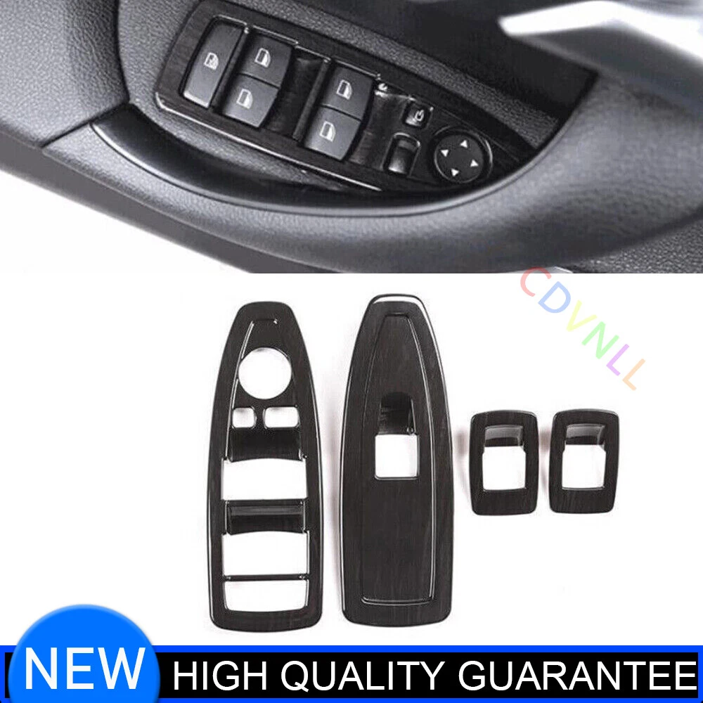 For BMW X2 F39 2018-2020 Wood Grain Black Window Lift Switch Button Cover Trim