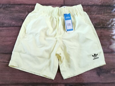 Adidas Adicolor Essentials Treofil Swim Shorts Yellow Men's Size