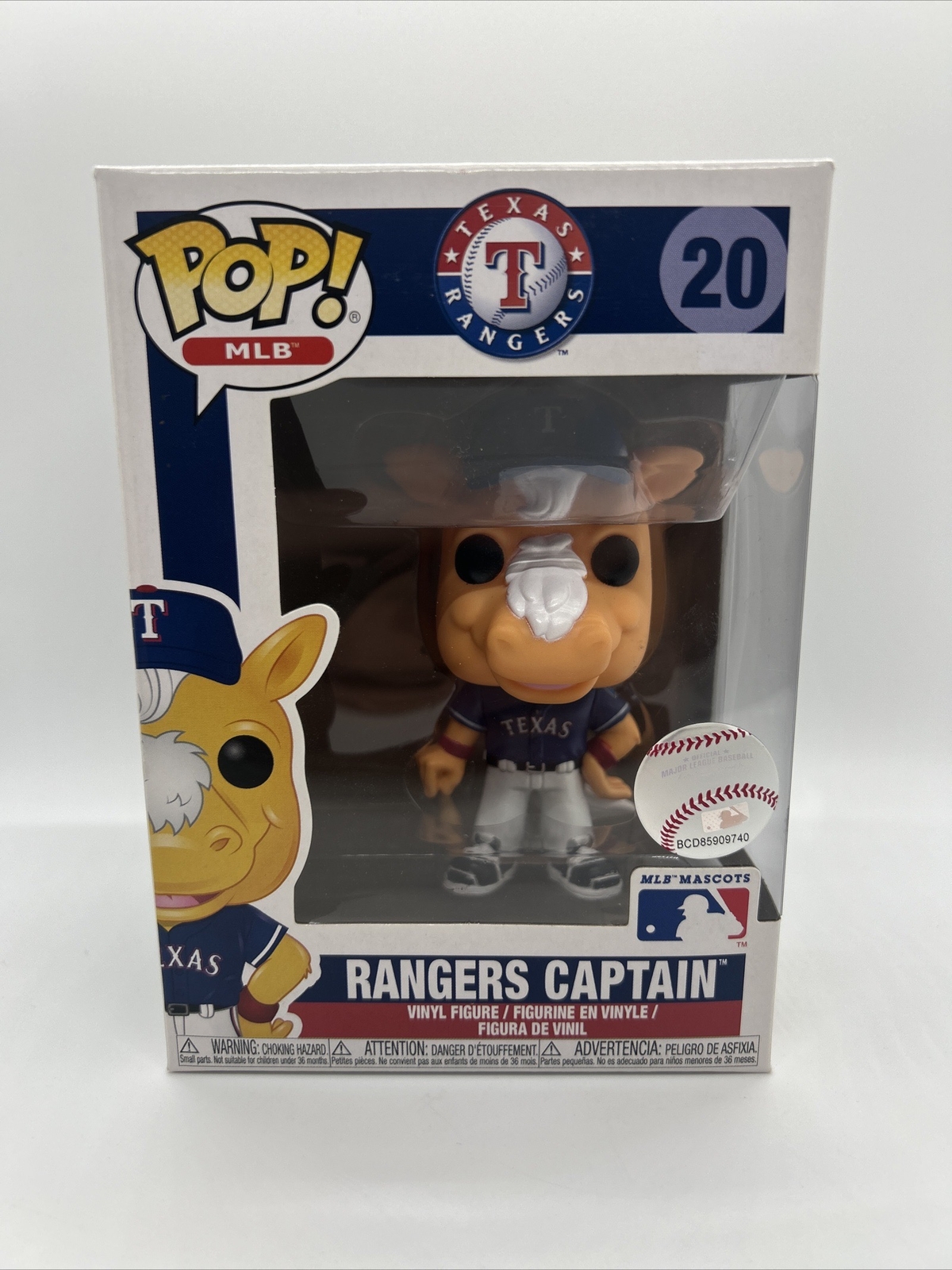 Funko Pop Vinyl Figure Mlb Mascots Texas Rangers Captain #20 Baseball